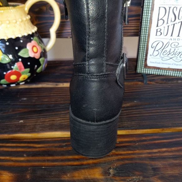 SUGAR Combat Chunky Heel Ankle Boots - Picture 6 of 13